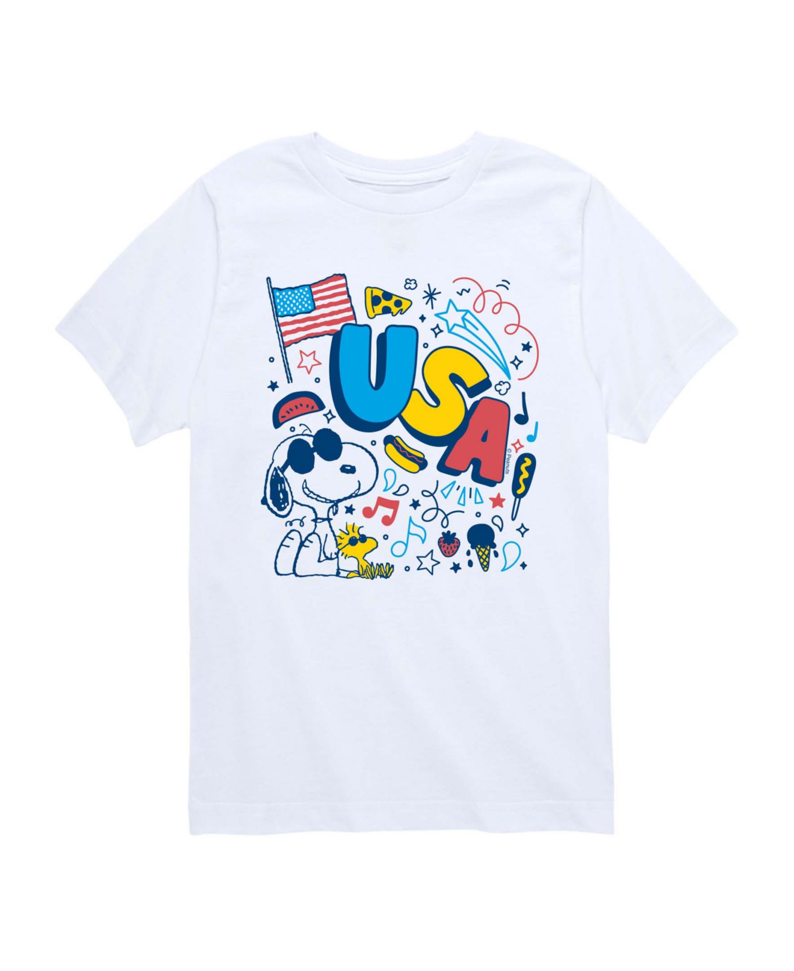 Peanuts Детские футболки Americana Doodles Short-Sleeve Graphic