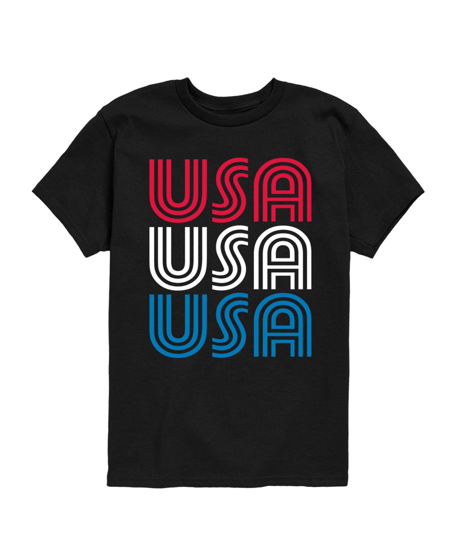 Детская ретро футболка Instant Message Boys' 8-20 USA Stacked Short-Sleeve Graphic T-Shirt