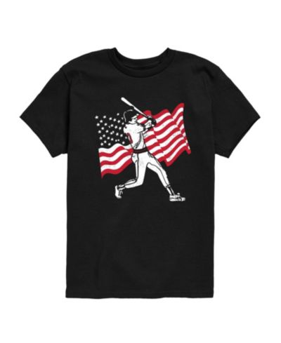 Instant Message мальчишеская футболка с графическим принтом American Flag и бейсболистом, короткий рукав