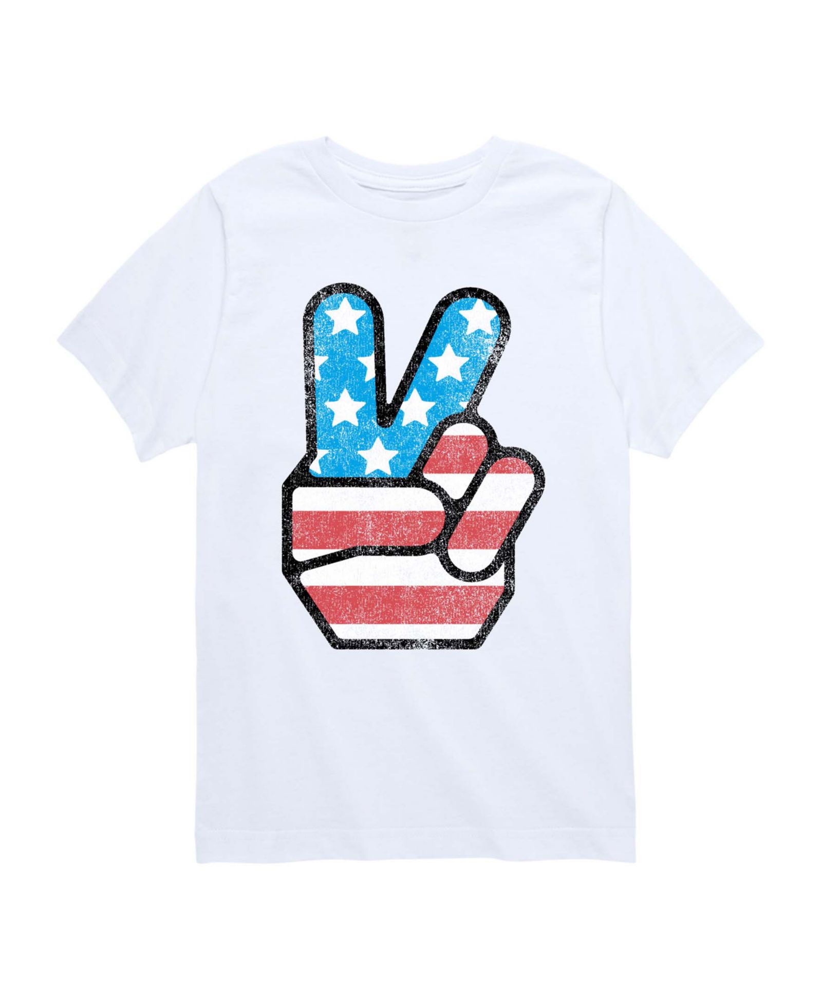 Hybrid Boys' Toddler 2T-5T USA Flag Peace Short-Sleeve Graphic T-Shirt