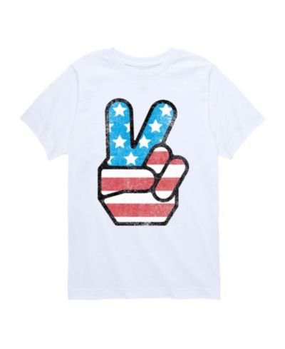 Hybrid Boys' Toddler 2T-5T USA Flag Peace Short-Sleeve Graphic T-Shirt
