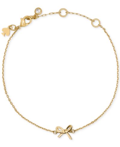 kate spade new york Браслет Girlie Pearlie Mini Bow с позолотой