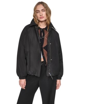 DKNY женское дождевое пальто с капюшоном и волнистым подолом