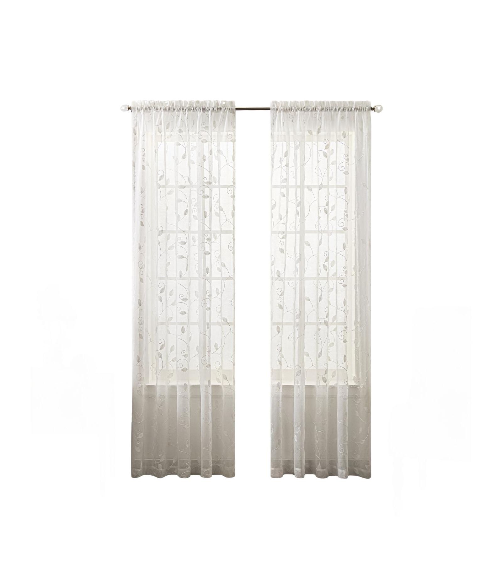 Штора Ellis Curtain Chatham 100% Polyester Embroidered Sheer Rod Pocket