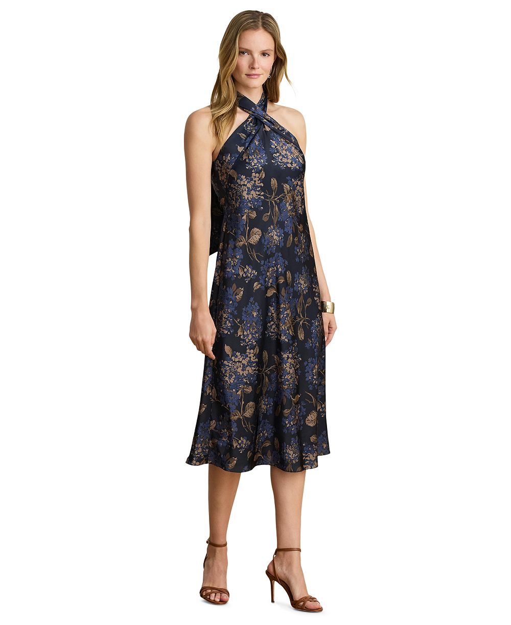 Женское коктейльное платье Lauren Ralph Lauren Floral Tie-Neck Halter