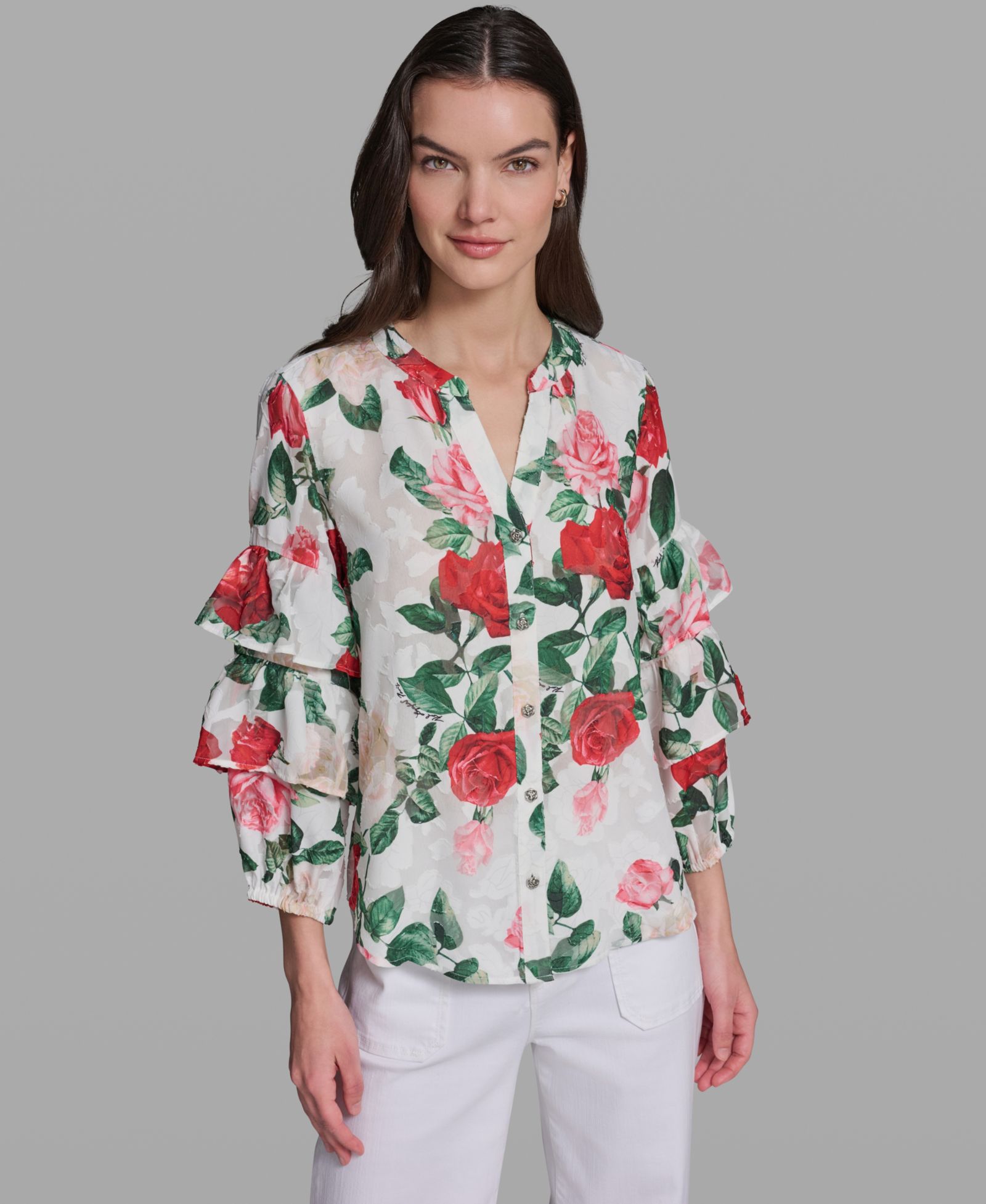 Женский топ KARL LAGERFELD PARIS Printed Long-Sleeve