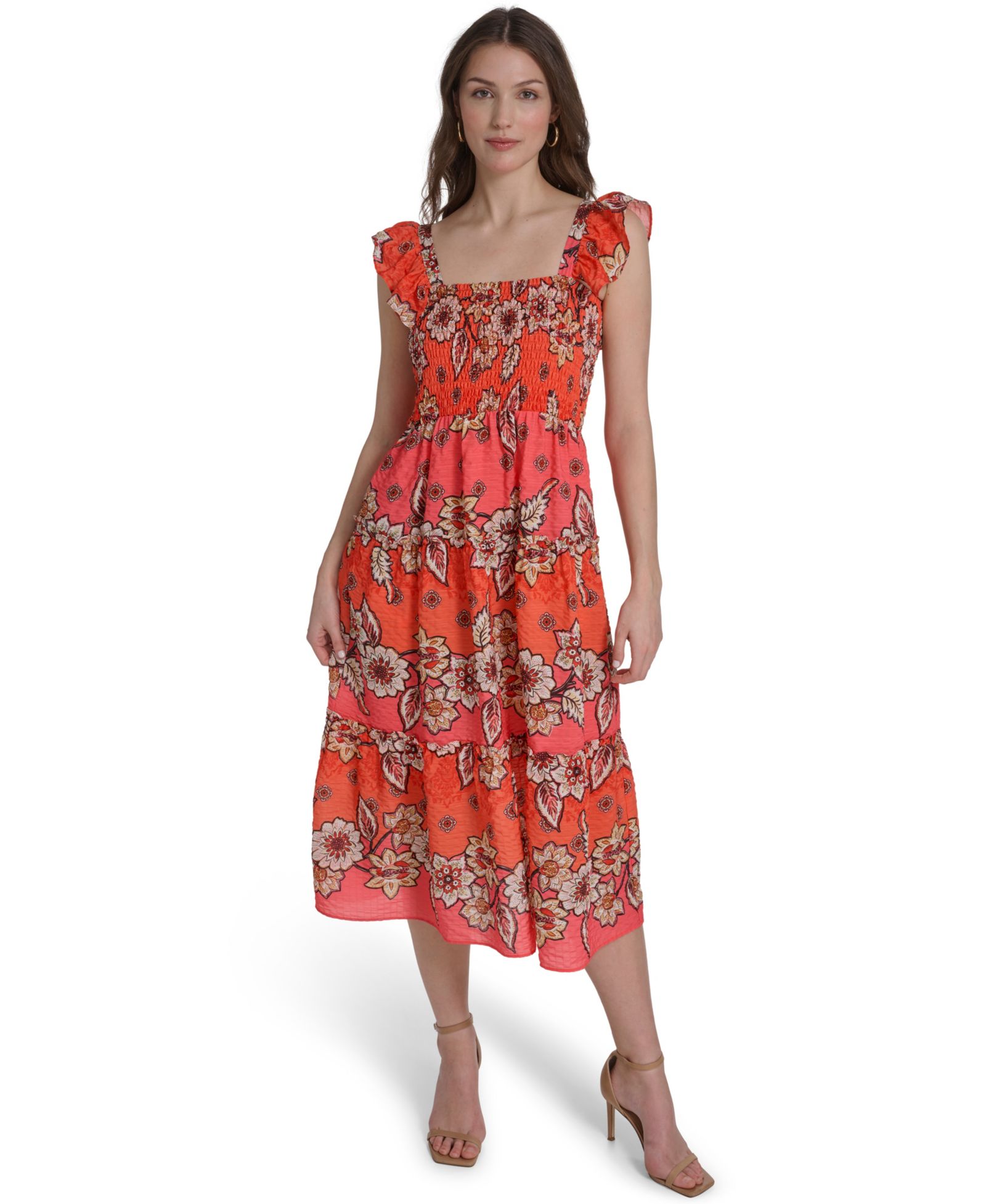 Женское миди-платье Vince Camuto Petite Square Neck Sleeveless