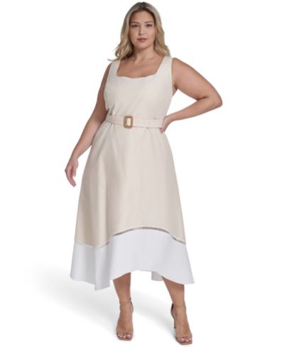 Женское платье миди Eliza J Plus Size с квадратным вырезом