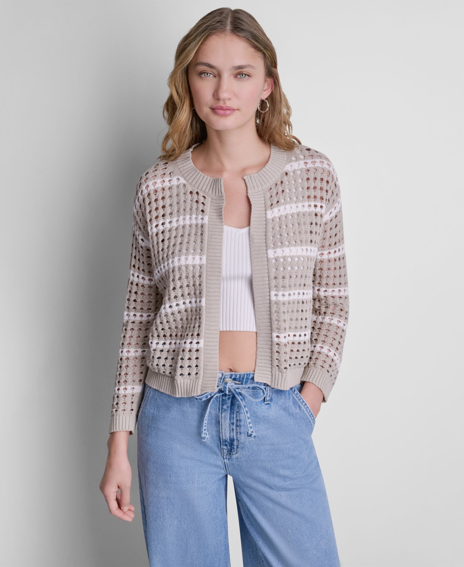DKNY Jeans Женский кардиган Relaxed-Fit Stripe Open Stitch