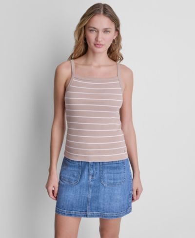 DKNY Jeans Women's Square Neck Rib Tank Top