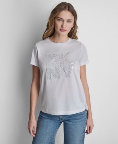 Женская футболка DKNY Jeans с коротким рукавом и круглым вырезом