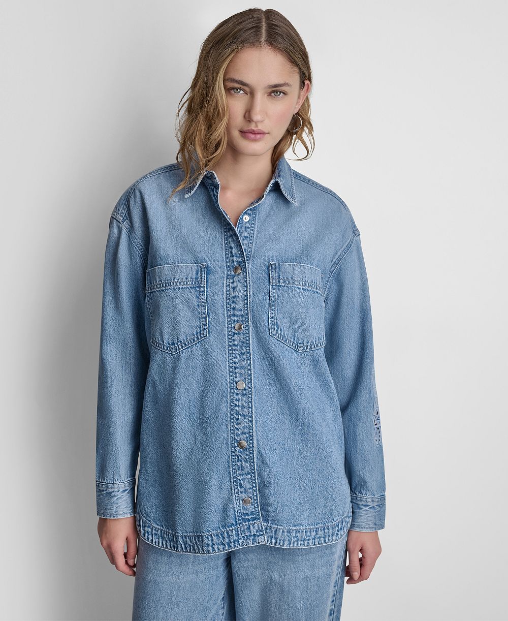 DKNY Jeans Women's Long-Sleeve Oversized Shirt