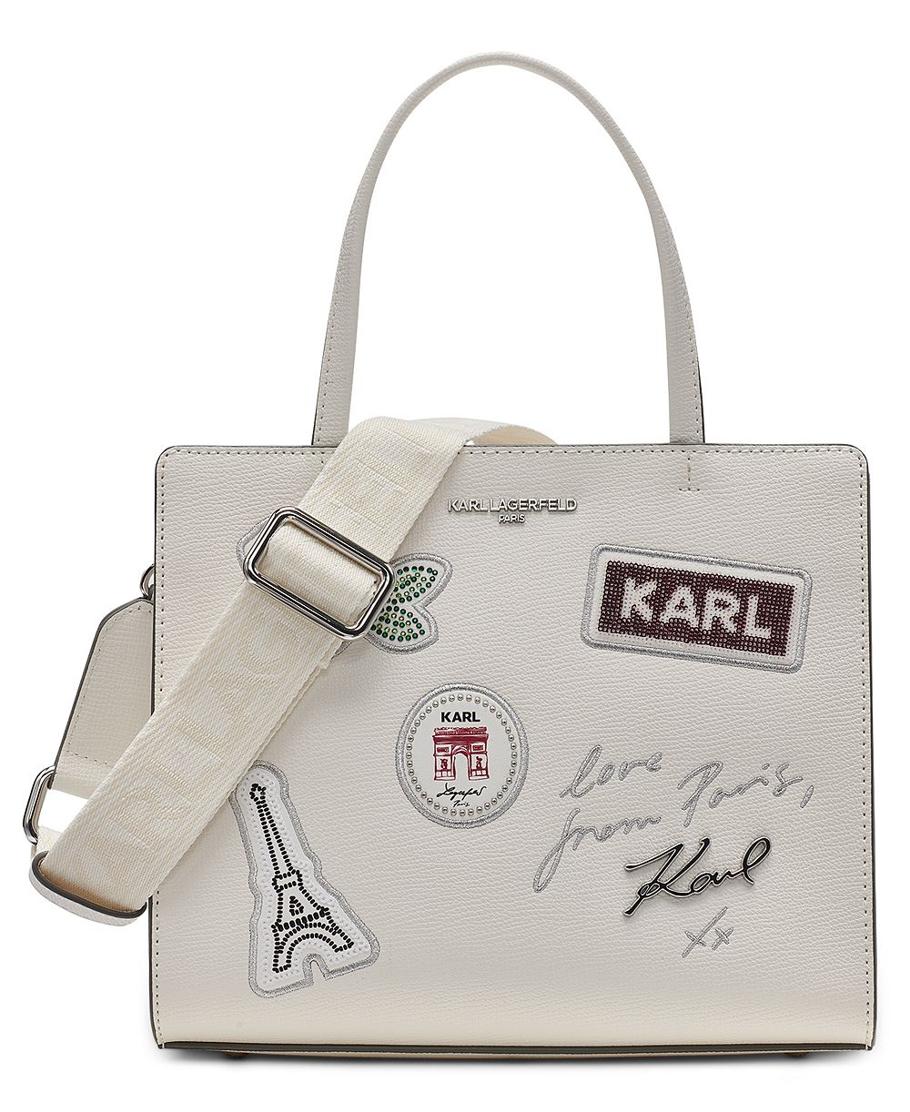 KARL LAGERFELD PARIS Maybelle Logo Print Small Satchel Handbag