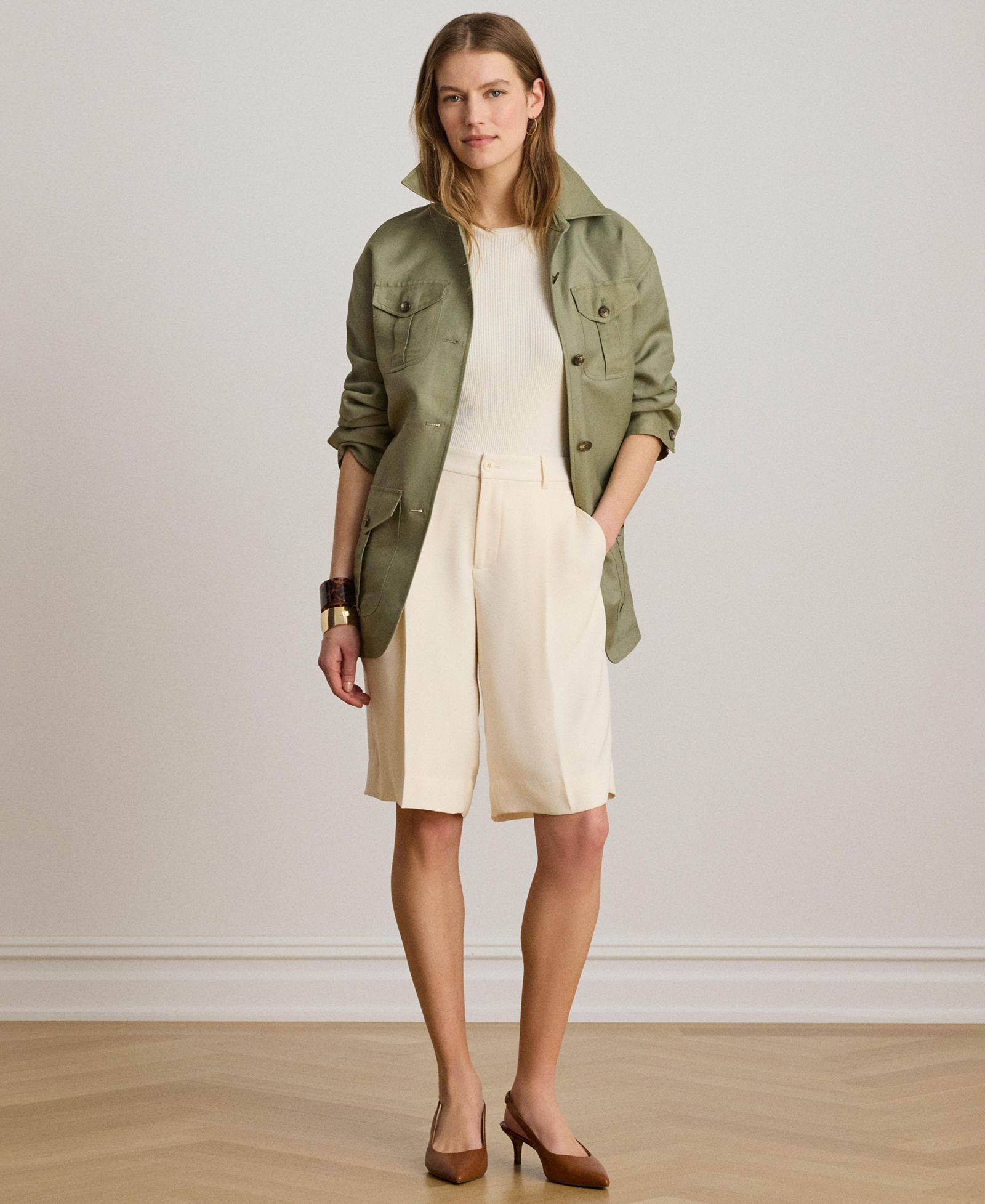 Lauren Ralph Lauren Women's High-Rise Double-Faced Bermuda Shorts