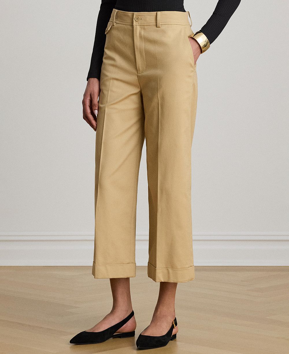 Lauren Ralph Lauren Women's High-Rise Double-Faced Stretch Cropped Pants