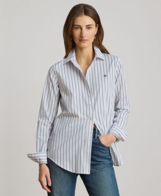 Мужская рубашка Lauren Ralph Lauren с воротником-стойкой и полоской