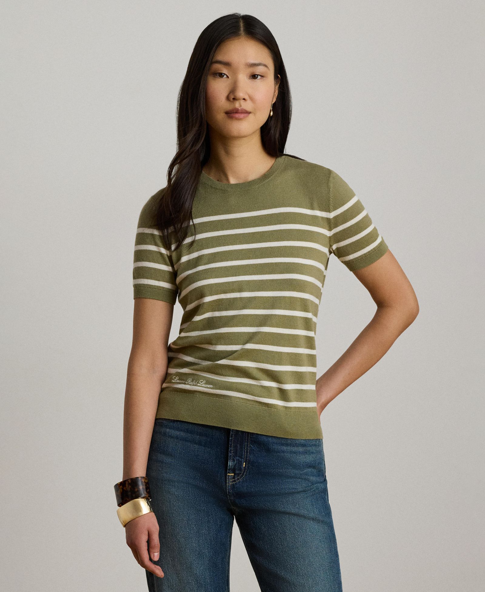 Женский джемпер с круглым вырезом и коротким рукавом Lauren Ralph Lauren
