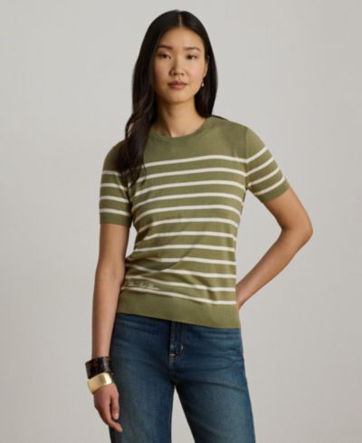 Женский джемпер с круглым вырезом и коротким рукавом Lauren Ralph Lauren
