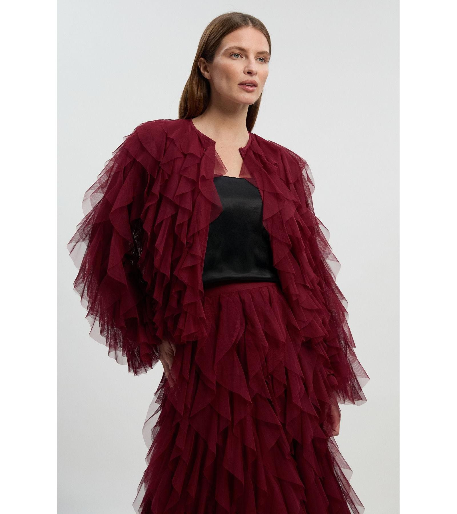Женская тканевая куртка Karen Millen с воланами из тюля