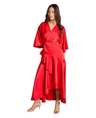 Женское миди-платье Coast Satin Back Crepe Ruffle Wrap