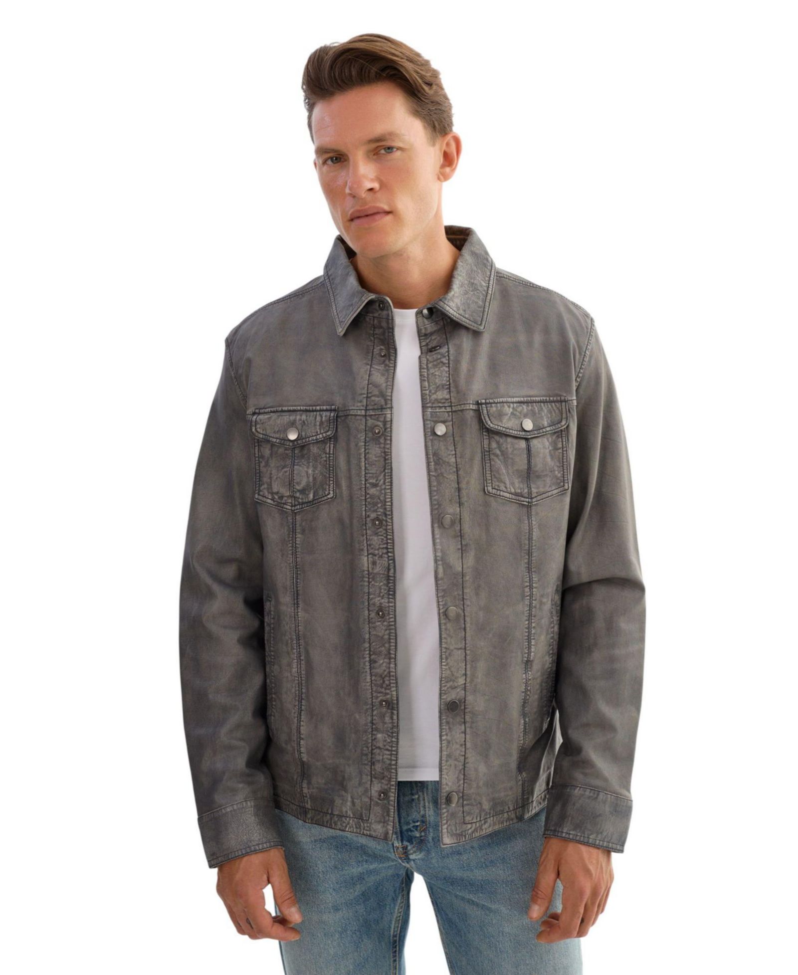 REGENCY LEATHERS Мужская рубашка-куртка Gavi Denim Leather
