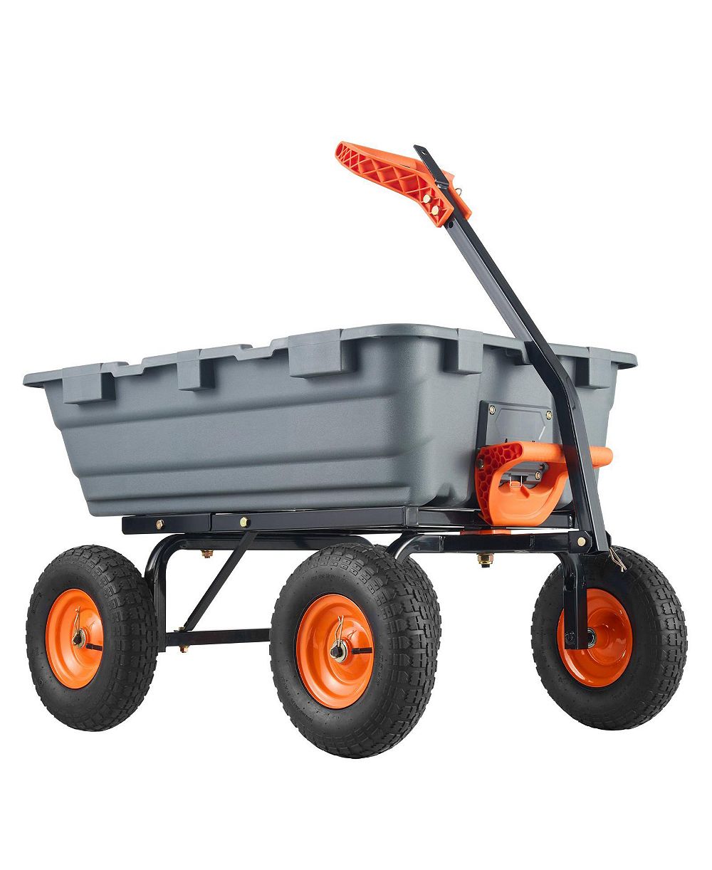 SUGIFT Large Capacity Dump Cart with 1200 lbs Rating & 13-inch Wheels