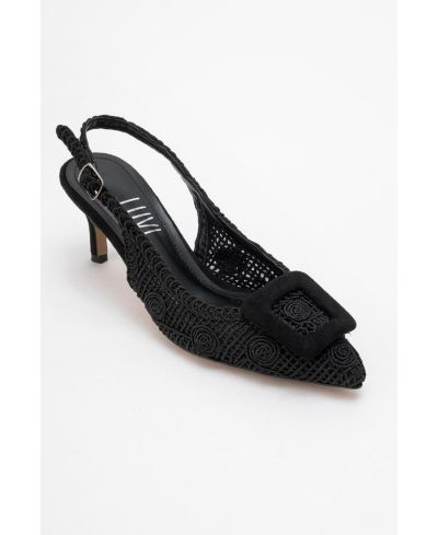Prologue Shoes Женские вязаные туфли на каблуке с острым носом и пряжкой Ensley
