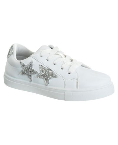 Kensie Girl Little Girls Kensie Lace Up Glittery Casual Stylish Fashionable Comfortable Durable Sneakers