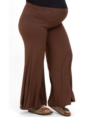 Pinkblush Plus Size Fold Over Waist Wide Leg Lounge Pants