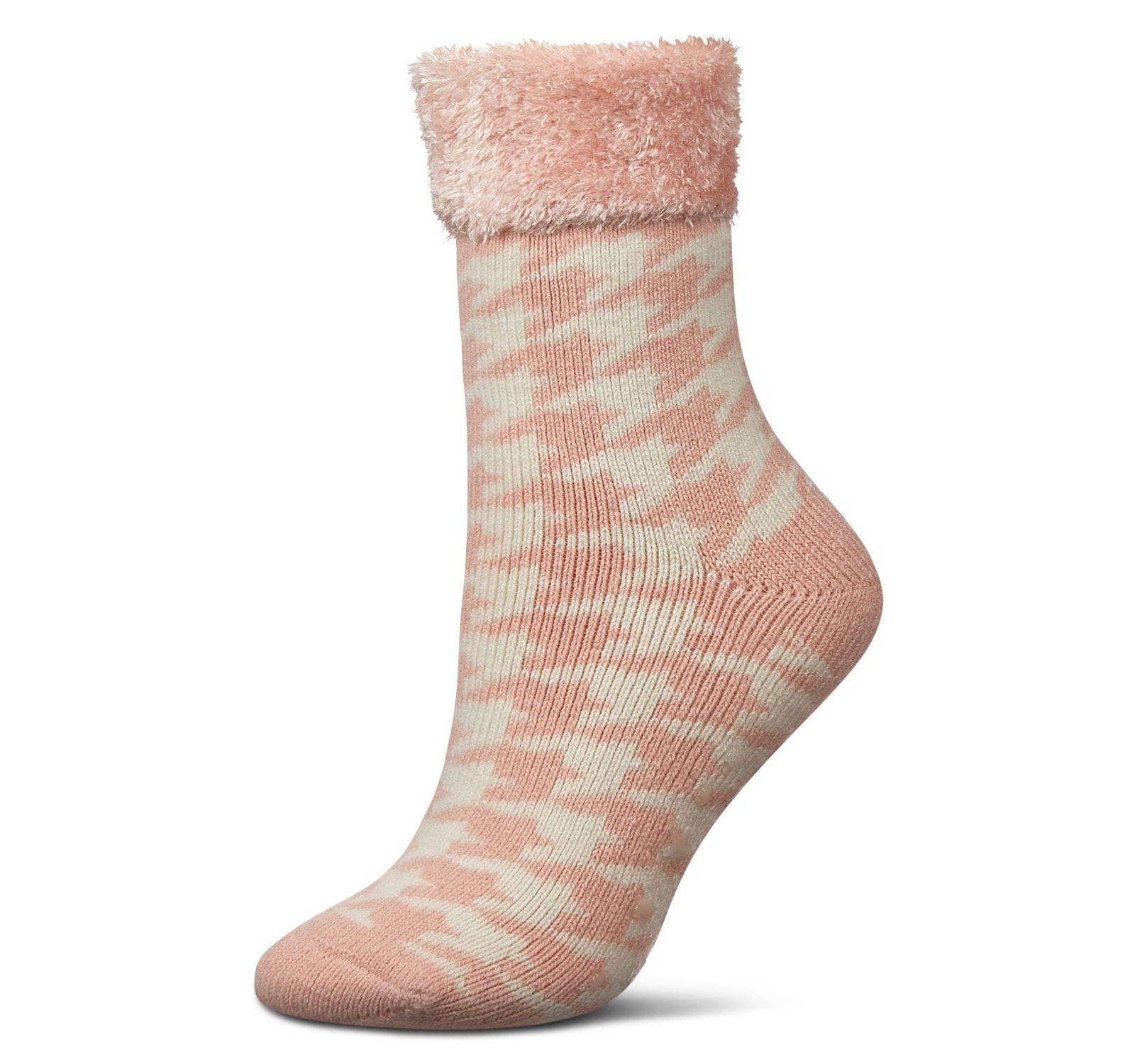 MeMoi Women's Houndstooth Plush Cabin Socks