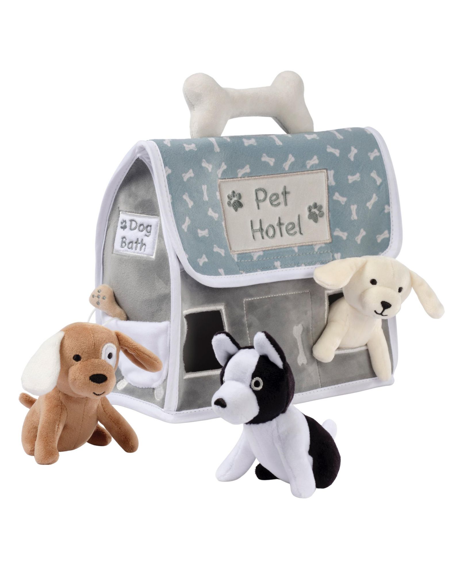 Lambs & Ivy Pet Hotel Interactive Plush 3-Piece Playset, Ages 0+