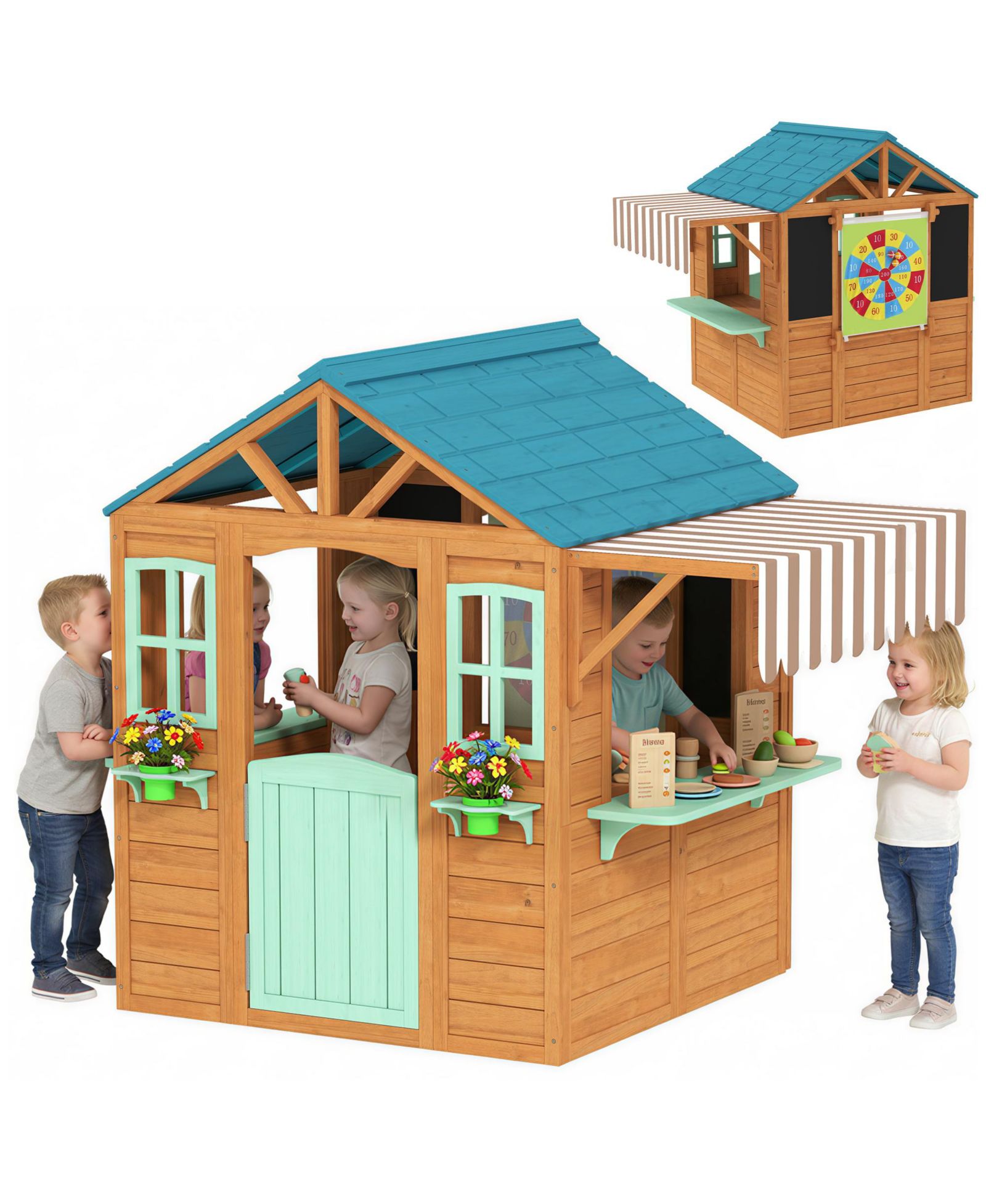 Детская игровая палатка Qaba для улицы, для детей 3-6 лет, развивающая воображение