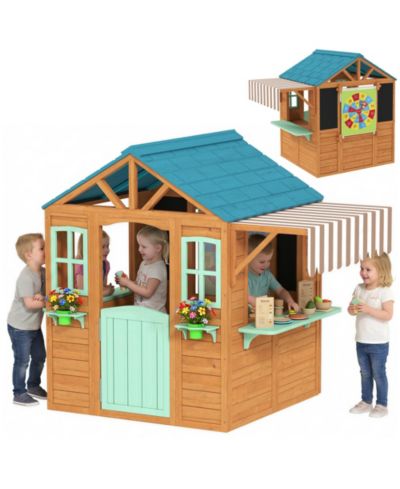 Qaba Outdoor Playhouse, Kids Playhouse for Kids 3-6 Years Imaginative Play
