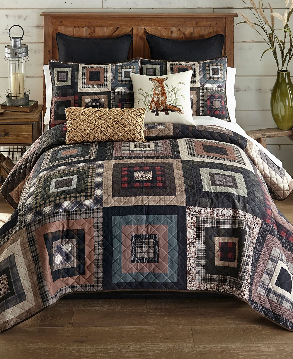 Donna Sharp Lodge Square 3-Pc. Quilt Set, King комплект покрывал