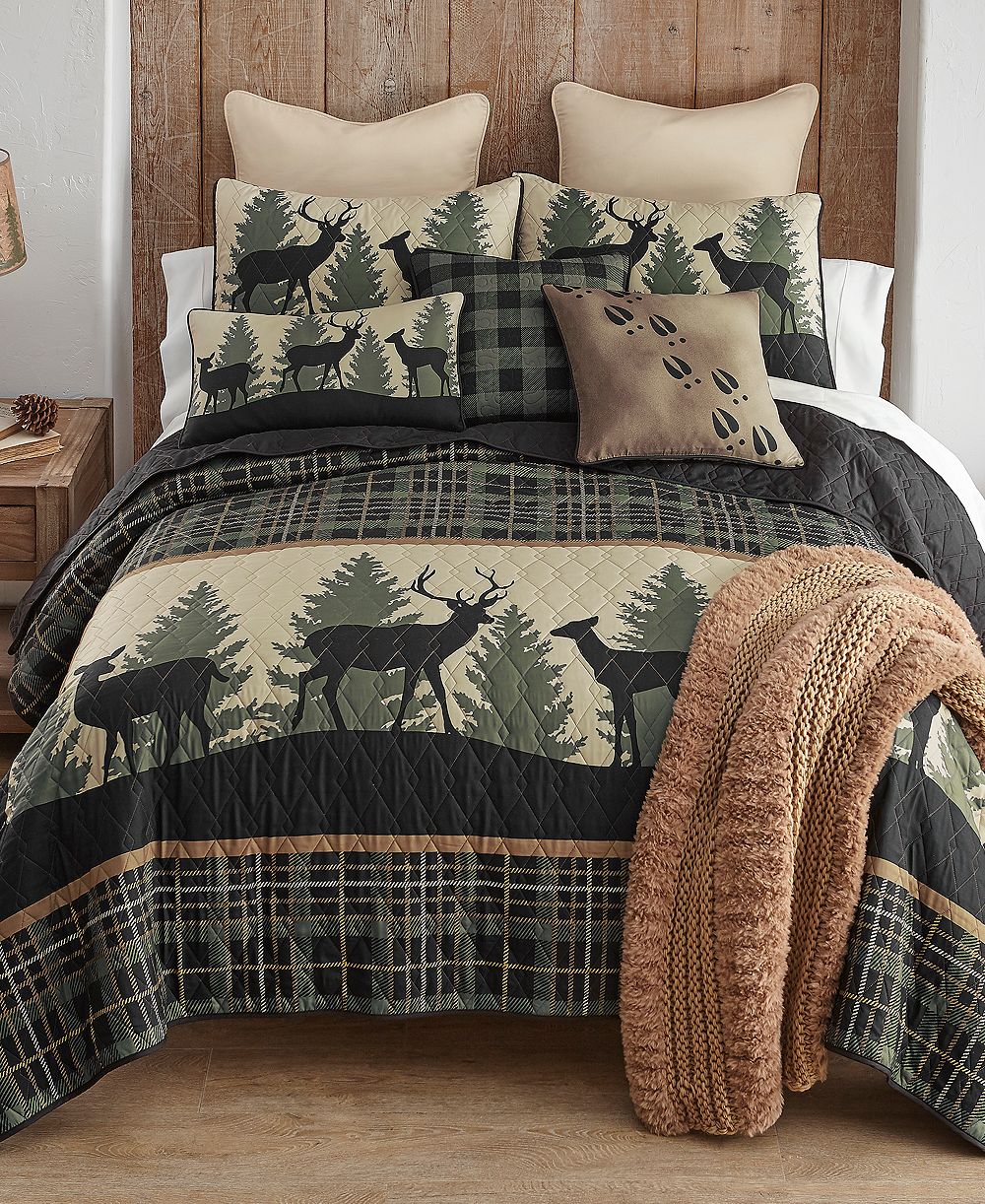 Donna Sharp Deer Walk Tranquil комплект из 3 покрывал, King