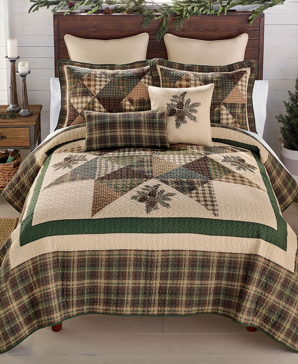 Комплект стеганых покрывал Donna Sharp Pine Star Cotton, Queen