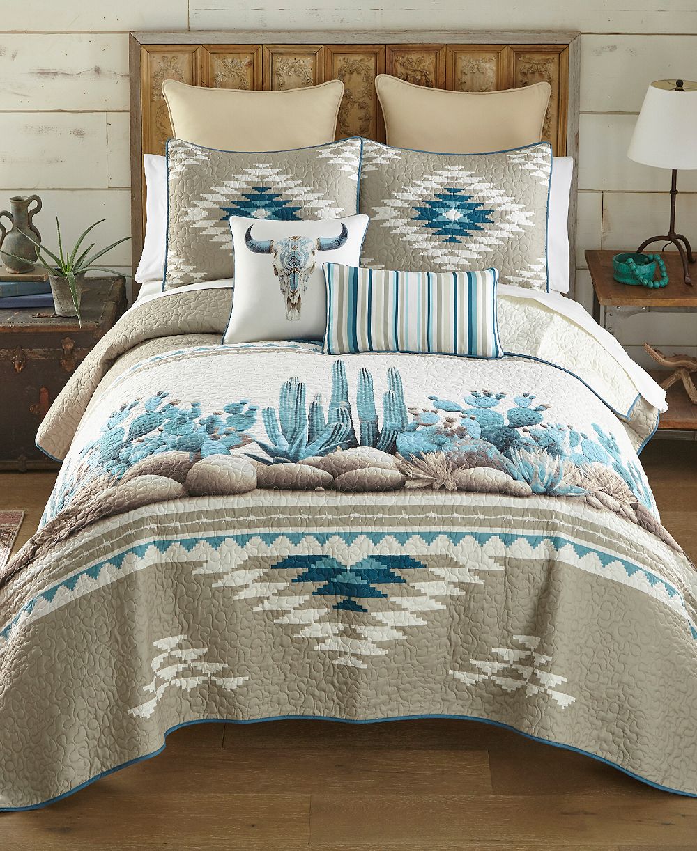 Комплект покрывала Donna Sharp Cacti Soft 3-Pc. Quilt Set, California King