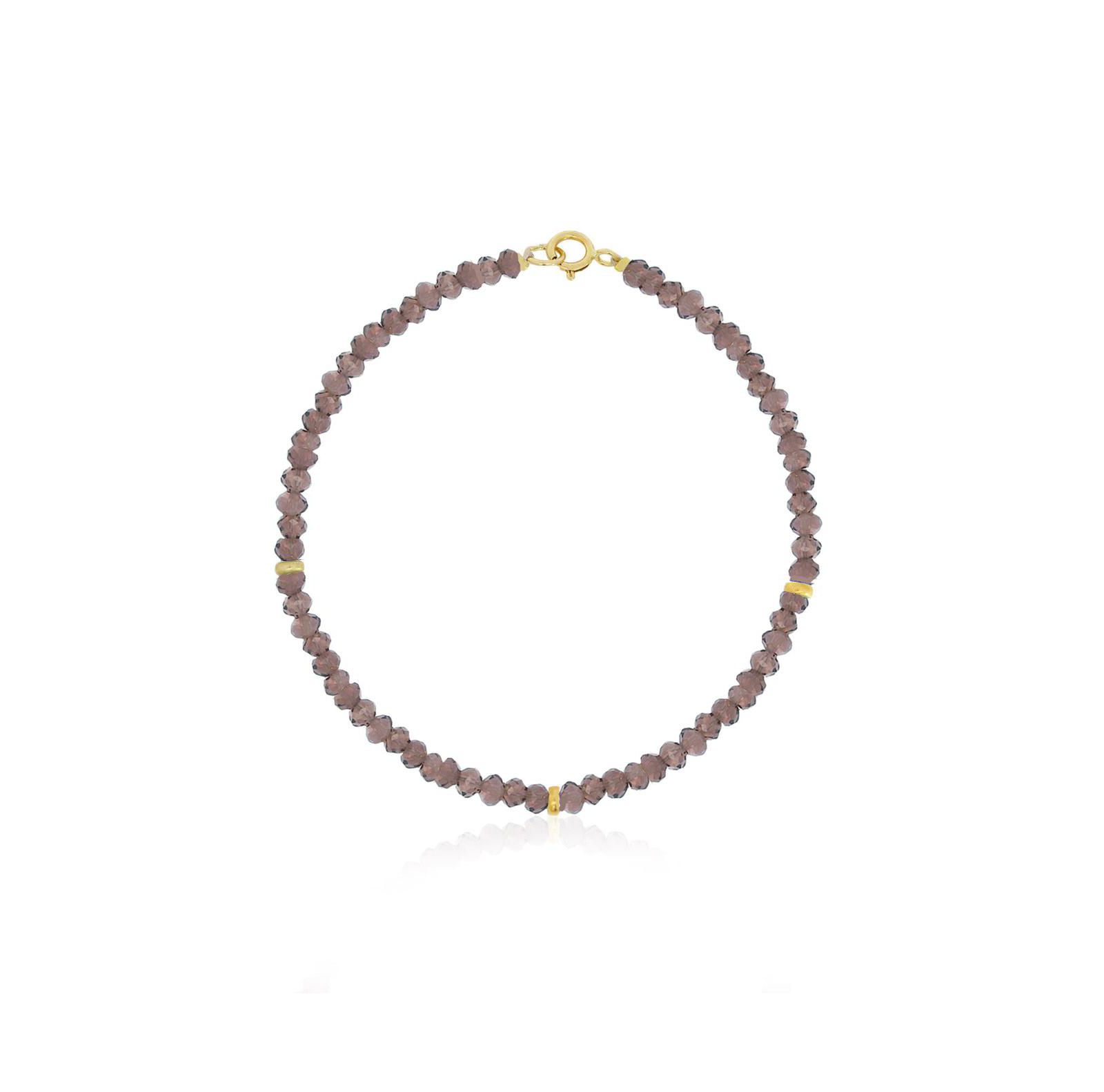 The Lovery Smoky Quartz Bead Bracelet 14K Gold