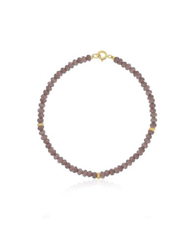 The Lovery Smoky Quartz Bead Bracelet 14K Gold