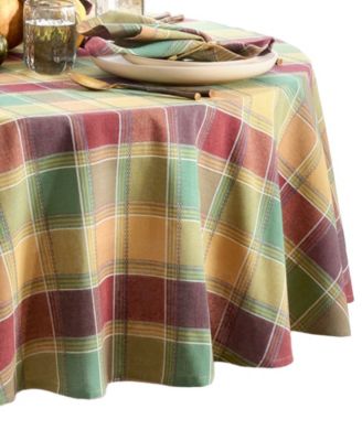 Elrene Autumn Acres Plaid Oval Tablecloth, 60" x 84"