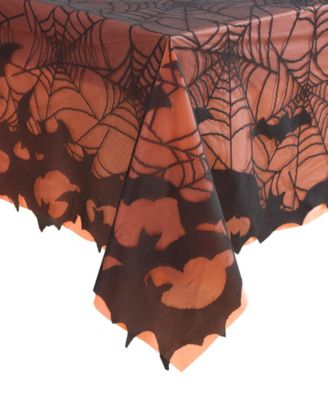Elrene Bats Web Lace Halloween Tablecloth, 52" x 52"