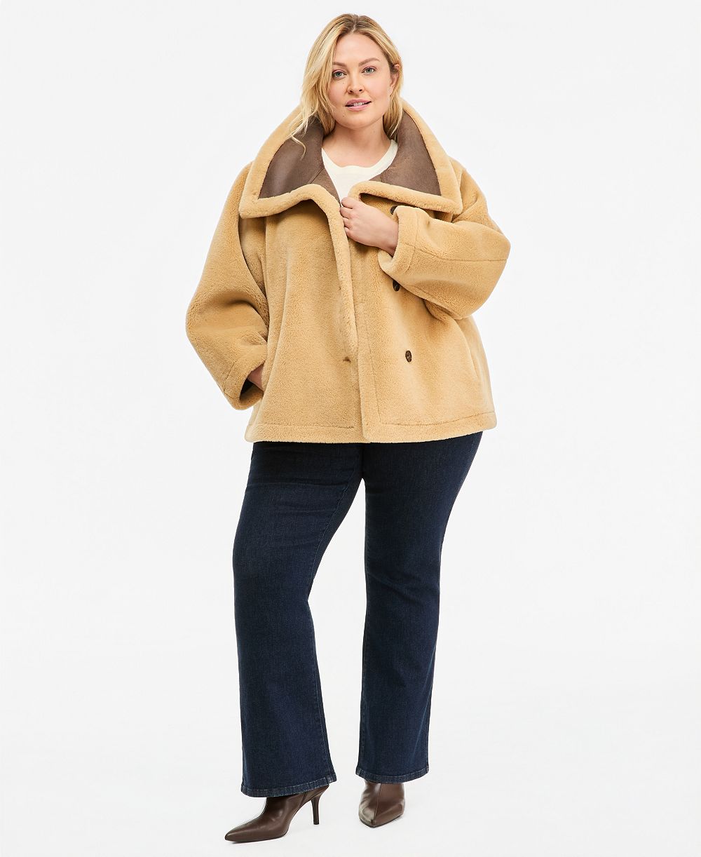 Куртка Calvin Klein Plus Size Funnel-Neck Teddy