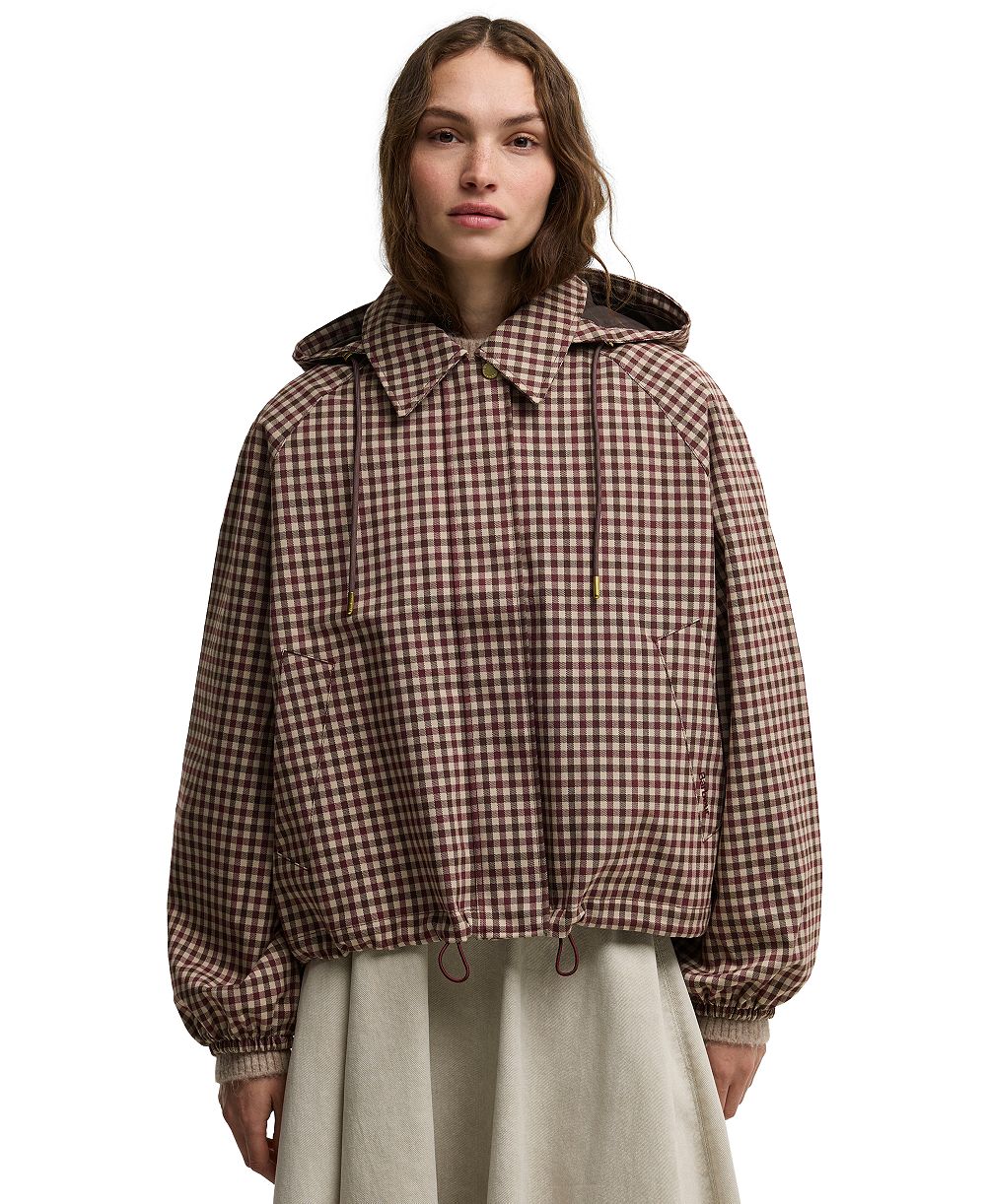 Женский дождевик Barbour Audrey с капюшоном в клетку гингем
