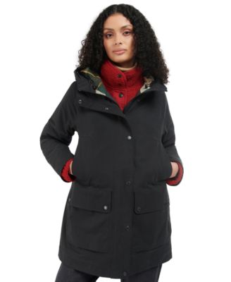 Barbour Women's Beadnell Hooded Tartan-Lined Coat
