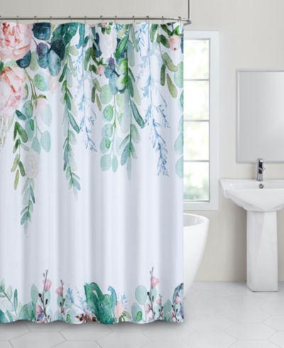 Dainty Home Floral Waterfall Shower Curtain, 70" x 72"
