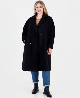 Женское пальто Calvin Klein Plus Size Double-Breasted Wool-Blend с отложным воротником