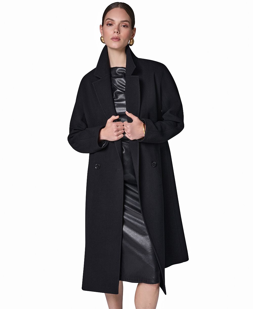 Donna Karan New York Women's Double-Breasted Lined Rain Coat