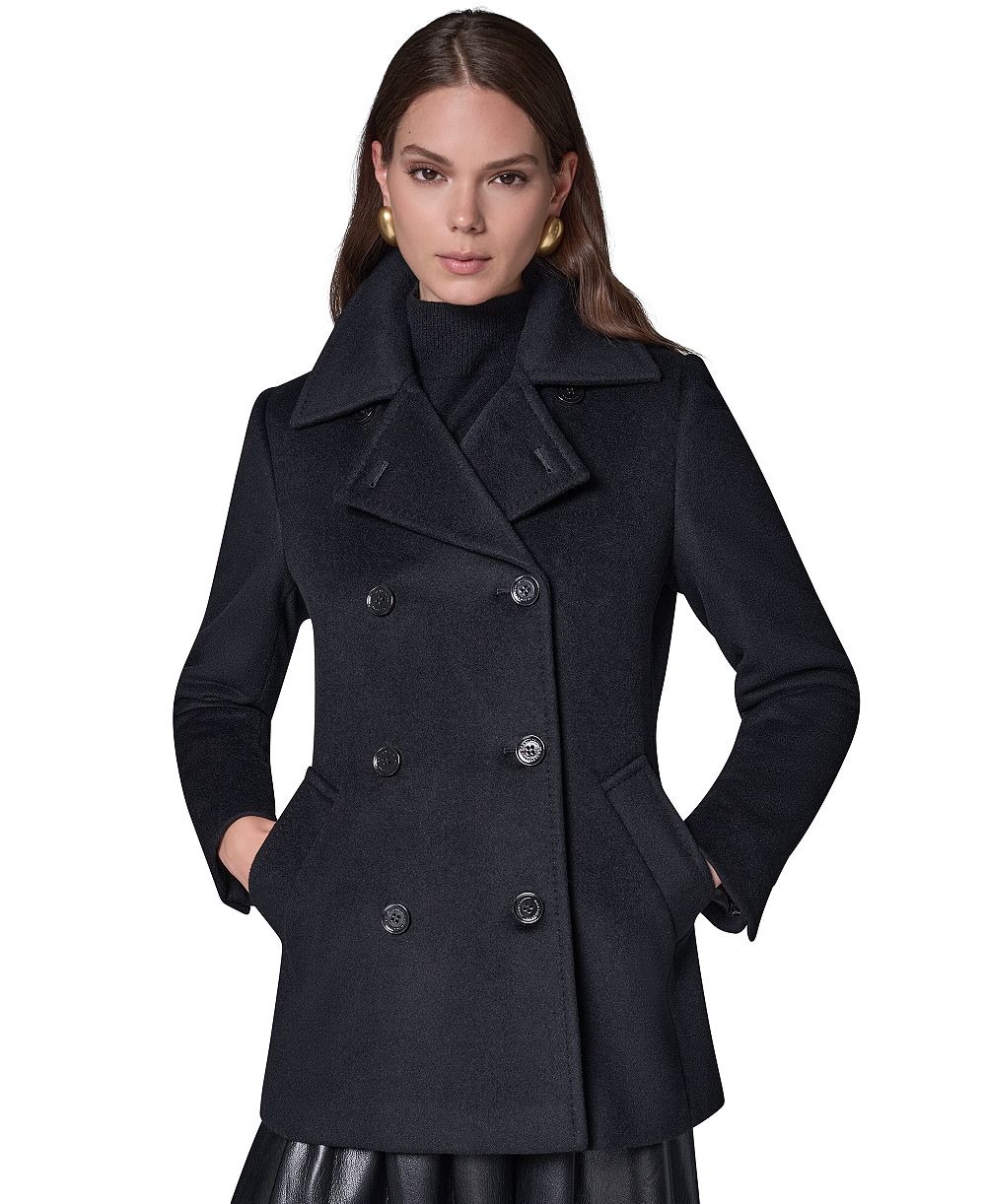 Donna Karan New York женское шерстяное пальто с коротким двубортным кроем