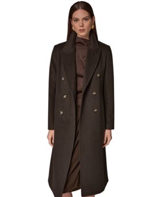 Donna Karan New York Женское длинное пальто из шерсти и кашемира с двойным бортником
