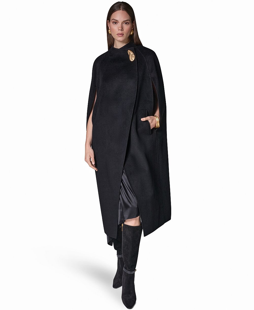 Donna Karan New York Women's Wool-Blend Maxi Cape Coat